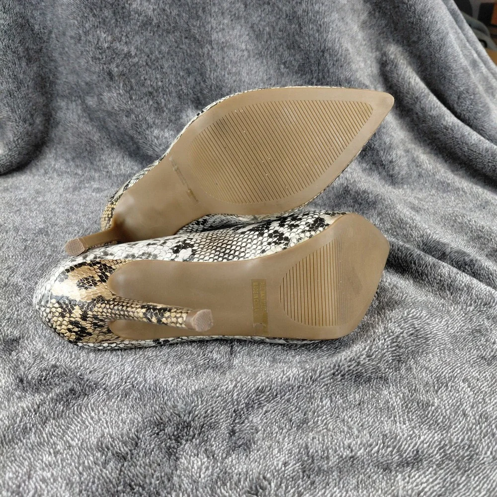 Report‎ Women's Snakeskin Print Stiletto Heel Pumps Tan Black Size 8